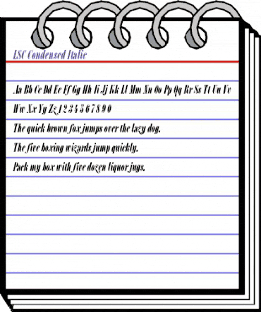 LSC Condensed Italic animated font preview