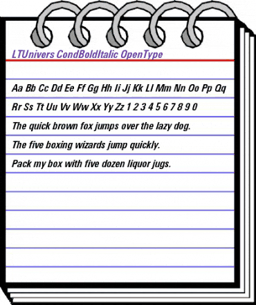 LTUnivers 621 CondBoldIt animated font preview