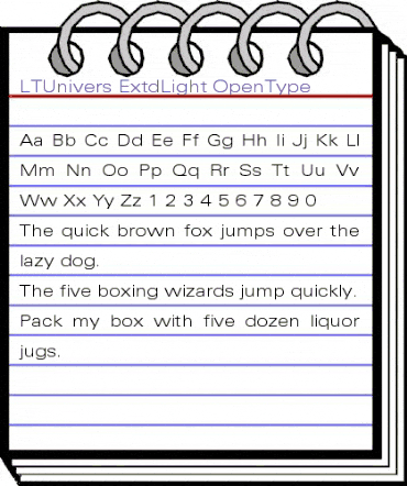 LTUnivers 340 ExtdLight animated font preview