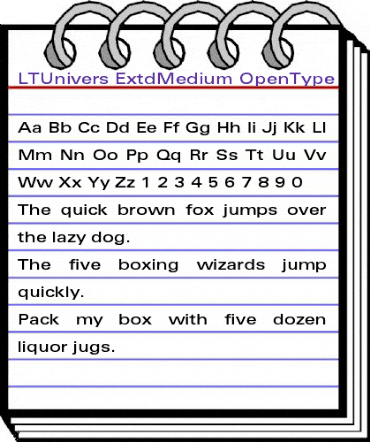 LTUnivers 540 ExtdMedium animated font preview