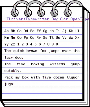 LTUnivers Typewriter Regular animated font preview