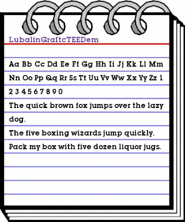 LubalinGraItcTEEDem Regular animated font preview