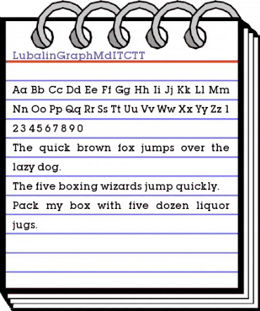 LubalinGraphMdITCTT Regular animated font preview