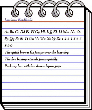 Luciano BoldItalic animated font preview Luciano BoldItalic animated font preview