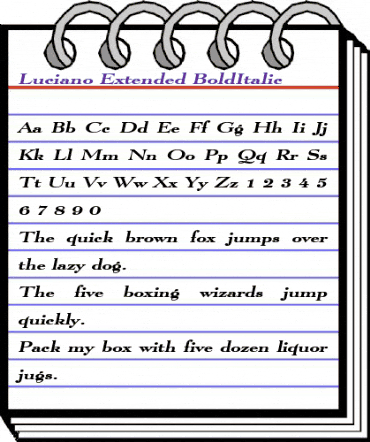 Luciano Extended BoldItalic animated font preview Luciano Extended BoldItalic animated font preview