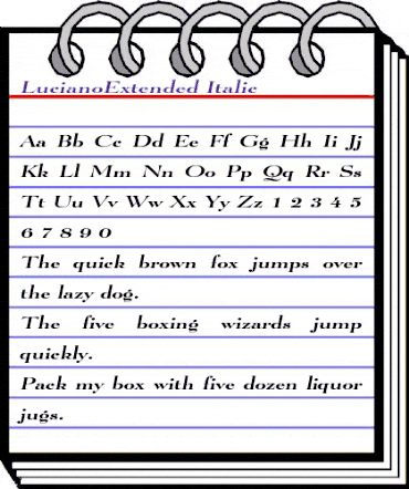 LucianoExtended Italic animated font preview LucianoExtended Italic animated font preview