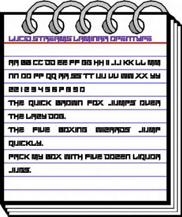 Lucid Streams Laminar Regular animated font preview