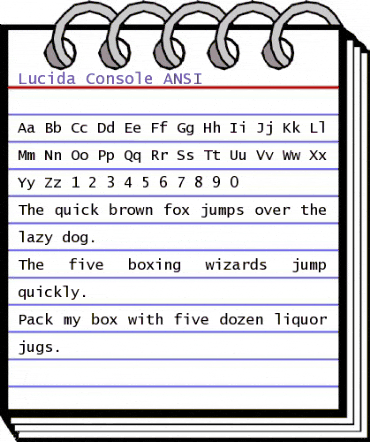 Lucida Console ANSI Regular animated font preview