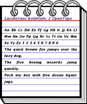 Lucida Sans Bold Italic animated font preview Lucida Sans Bold Italic animated font preview