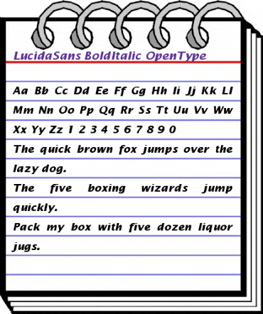 Lucida Sans Bold Italic animated font preview Lucida Sans Bold Italic animated font preview