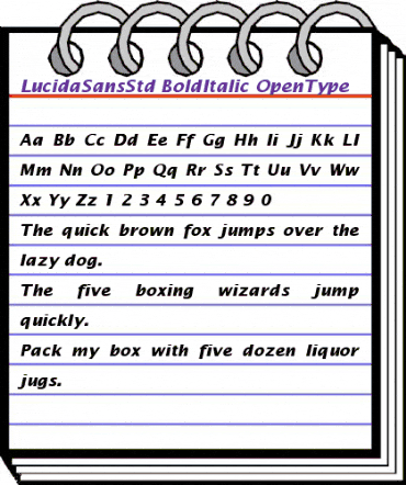 Lucida Sans Std Bold Italic animated font preview