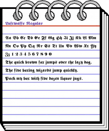 Luftwaffe Regular animated font preview