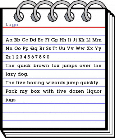 Luga Normal animated font preview