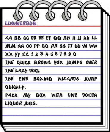 LuggerBug Regular animated font preview