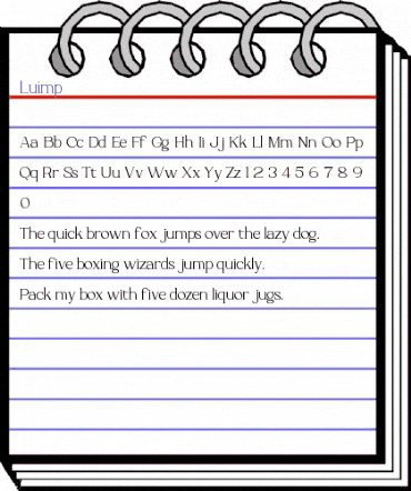 Luimp Regular animated font preview