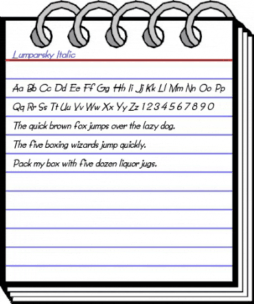 Lumparsky Italic Italic animated font preview