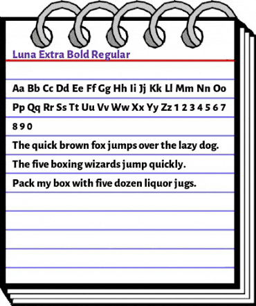 Luna Extra Bold Regular animated font preview