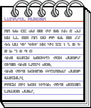 Lunasol Aurora animated font preview