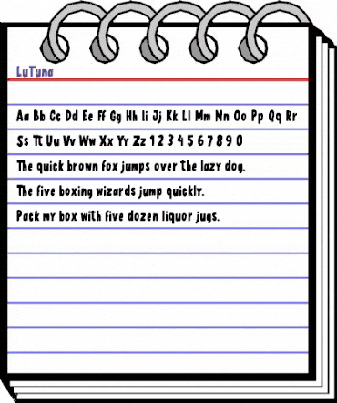 LuTuna Regular animated font preview