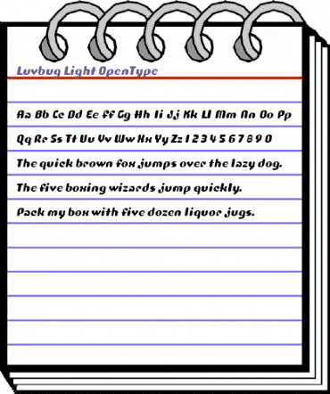 Luvbug Light animated font preview