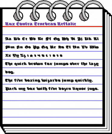 Lux Contra Tenebras Leftalic Italic animated font preview Lux Contra Tenebras Leftalic Italic animated font preview