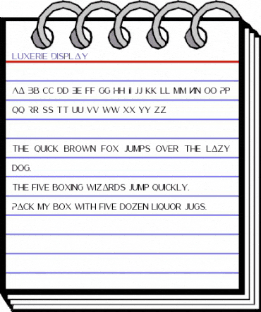 Luxerie Display Regular animated font preview