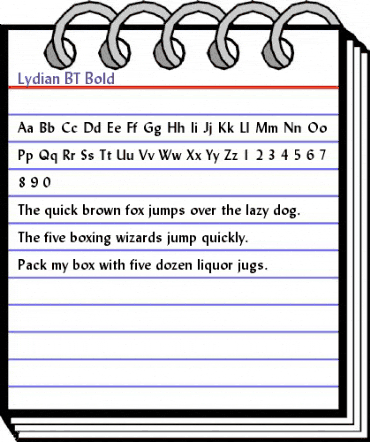 Lydian BT Bold animated font preview Lydian BT Bold animated font preview