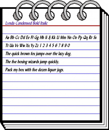 Lynda Condensed Bold Italic animated font preview Lynda Condensed Bold Italic animated font preview