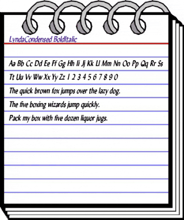 LyndaCondensed BoldItalic animated font preview