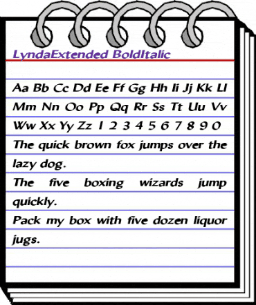 LyndaExtended BoldItalic animated font preview LyndaExtended BoldItalic animated font preview