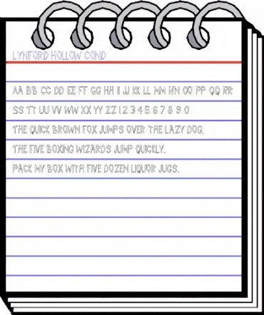 Lynford Hollow Cond Regular animated font preview