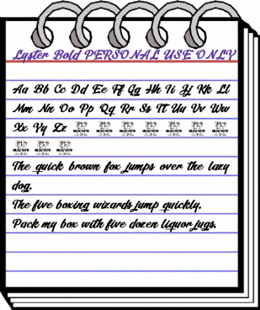 Lyster Bold PERSONAL USE ONLY Regular animated font preview