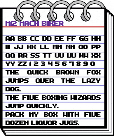 M12_MACH BIKER Regular animated font preview M12_MACH BIKER Regular animated font preview