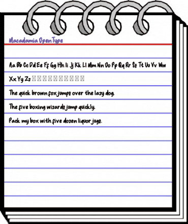 Macadamia Regular animated font preview