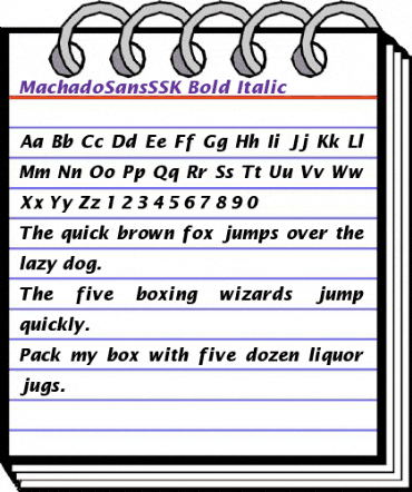 MachadoSansSSK Bold Italic animated font preview