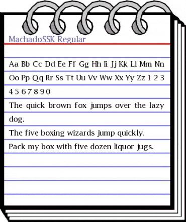 MachadoSSK Regular animated font preview