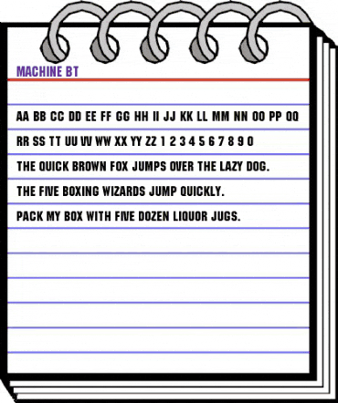 Machine BT Regular animated font preview Machine BT Regular animated font preview