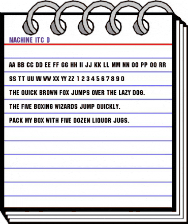 Machine ITC D Regular animated font preview Machine ITC D Regular animated font preview