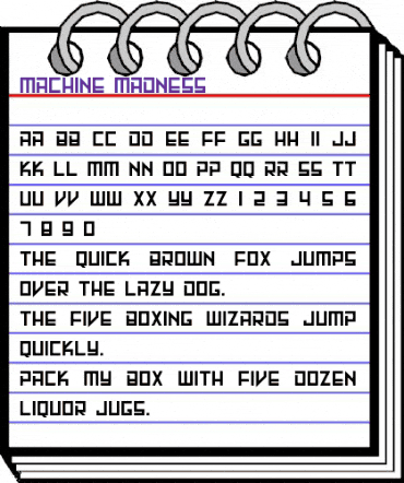 Machine Madness Regular animated font preview