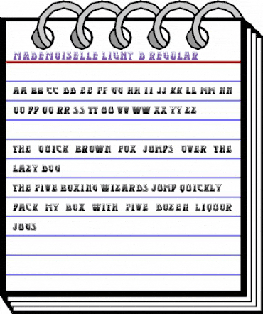 Mademoiselle Light 3D Regular animated font preview