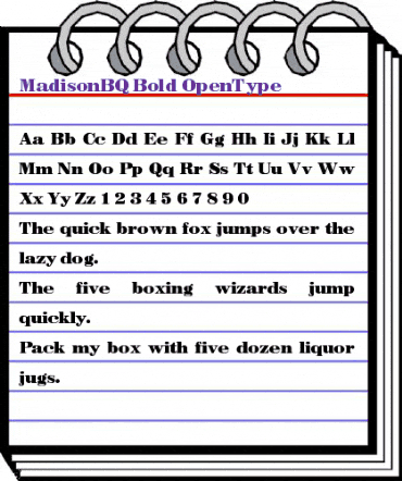 Madison BQ Regular animated font preview