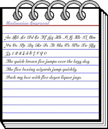 Madisonian Engraved animated font preview