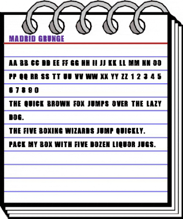 Madrid Grunge Regular animated font preview