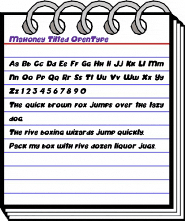 Mahoney Tilted Italic animated font preview