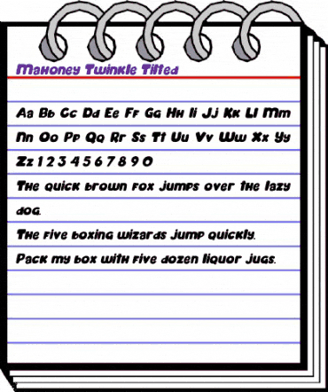 Mahoney Twinkle Tilted Italic animated font preview