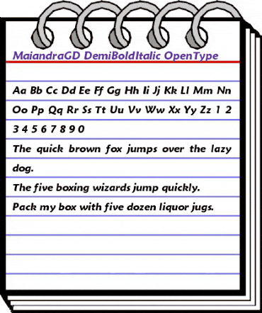 Maiandra DmBd It Regular animated font preview Maiandra DmBd It Regular animated font preview