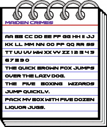 Maiden Crimes Regular animated font preview