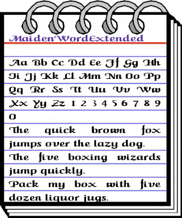 MaidenWordExtended Regular animated font preview