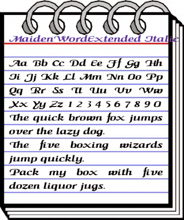 MaidenWordExtended Italic animated font preview