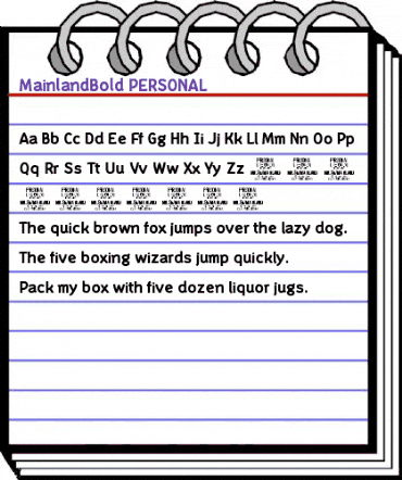 Mainland PERSONAL Bold animated font preview